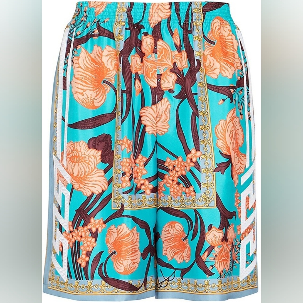 Versace Acid Bouquet Men's Silk Shorts - Size IT48(Medium) US 32